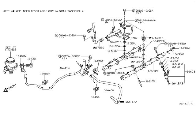 2019 Nissan NV Holder-Injector Diagram for 16612-1LA0A