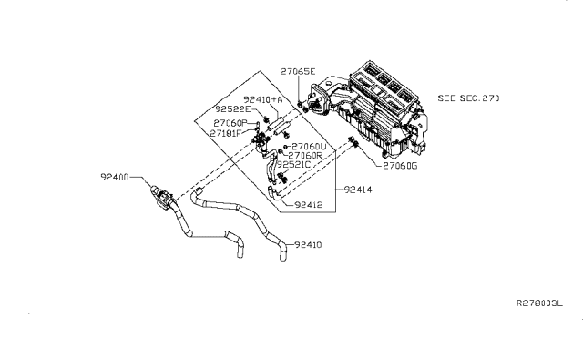 2017 Nissan NV Passenger Heater Piping Diagram 1