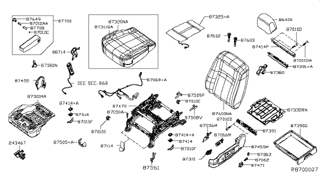 2014 Nissan NV Front Seat Diagram 1