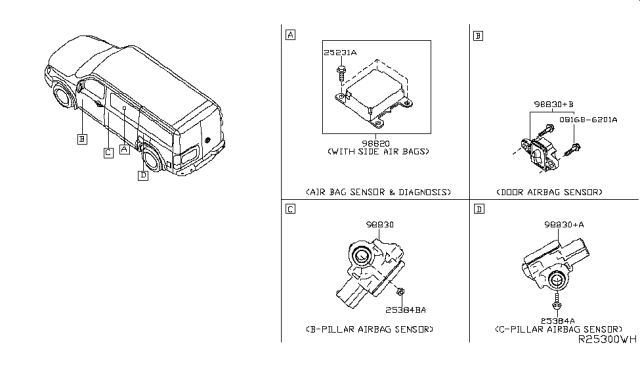 2017 Nissan NV Sensor-Side AIRBAG, RH Diagram for 98830-9JH8A