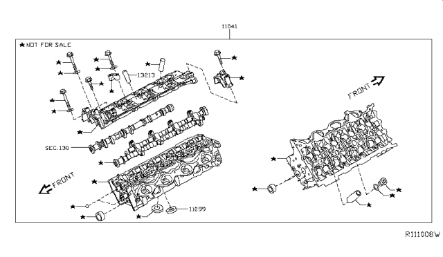 2017 Nissan NV Passenger Cylinder Head & Rocker Cover Diagram 10