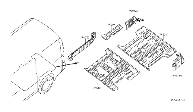 2018 Nissan NV Floor Panel (Rear) Diagram