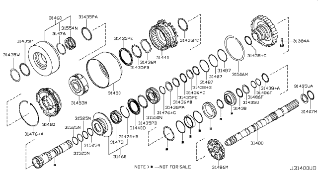 2017 Nissan NV Passenger Governor,Power Train & Planetary Gear Diagram 1