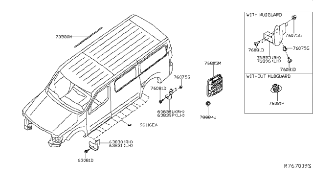 2017 Nissan NV Passenger Body Side Fitting Diagram 1