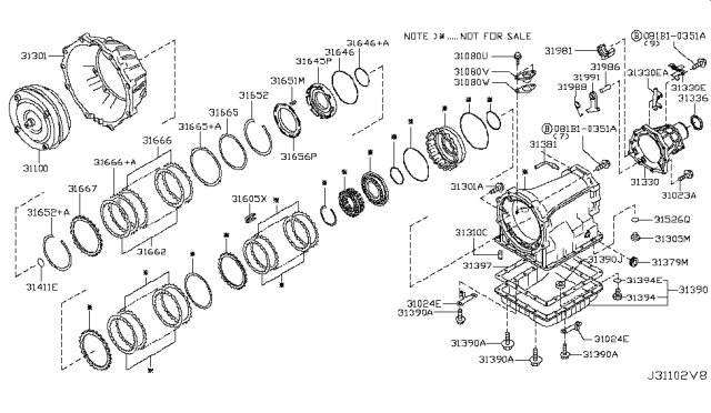 2017 Nissan NV Torque Converter,Housing & Case Diagram 1