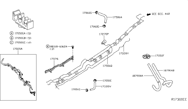 2017 Nissan NV Passenger Fuel Piping Diagram 2