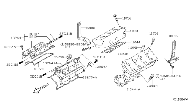 2014 Nissan NV Cylinder Head & Rocker Cover Diagram 4