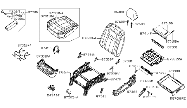 2012 Nissan NV Front Seat Diagram 2