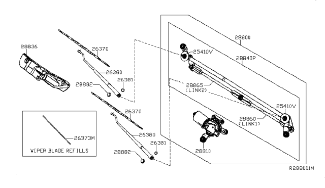 2017 Nissan NV Passenger Windshield Wiper Diagram