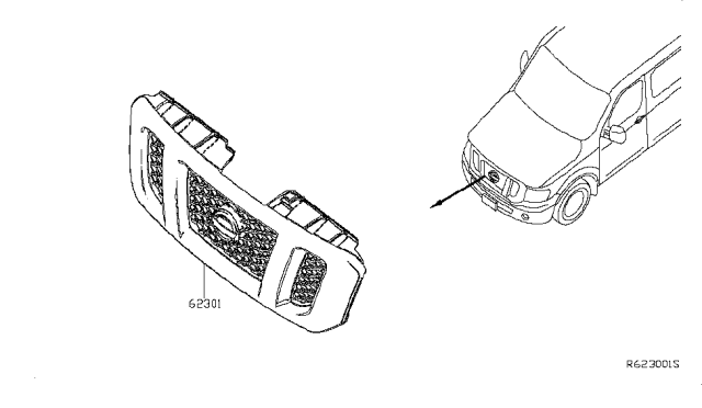 2016 Nissan NV Passenger Front Grille Diagram