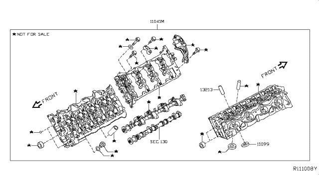 2017 Nissan NV Passenger Cylinder Head & Rocker Cover Diagram 9