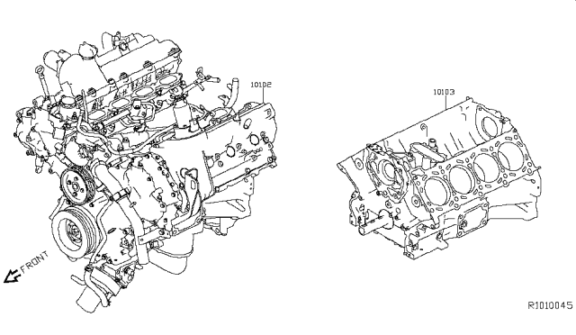 2017 Nissan NV Passenger Bare & Short Engine Diagram 2