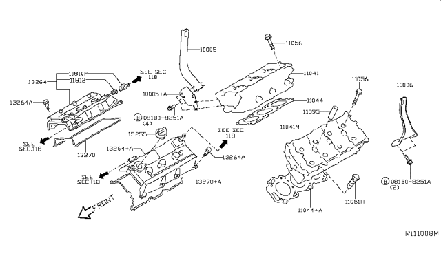 2017 Nissan NV Passenger Cylinder Head & Rocker Cover Diagram 8