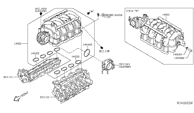 2017 Nissan NV Passenger Manifold Diagram 7