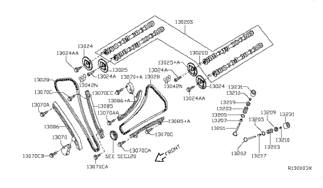 2016 Nissan NV Camshaft & Valve Mechanism Diagram 3