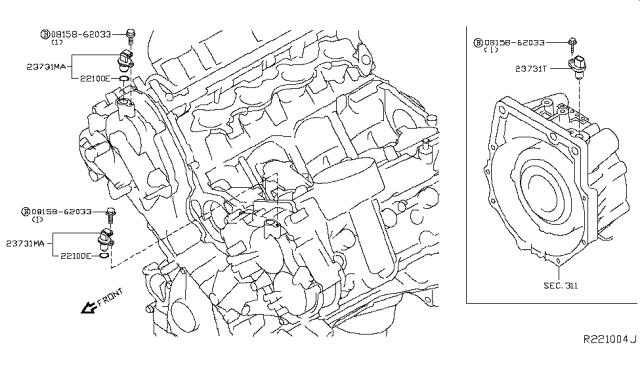 2018 Nissan NV Passenger Distributor & Ignition Timing Sensor Diagram 2