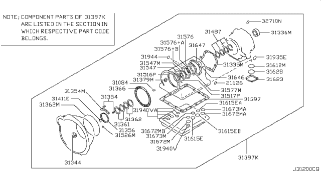 2017 Nissan NV Passenger Gasket & Seal Kit (Automatic) Diagram