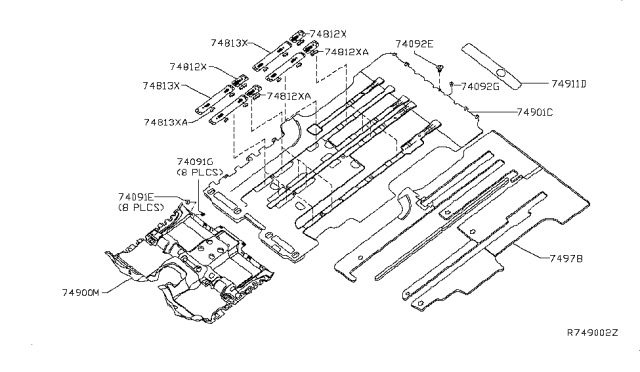 2017 Nissan NV Passenger Floor Trimming Diagram 1
