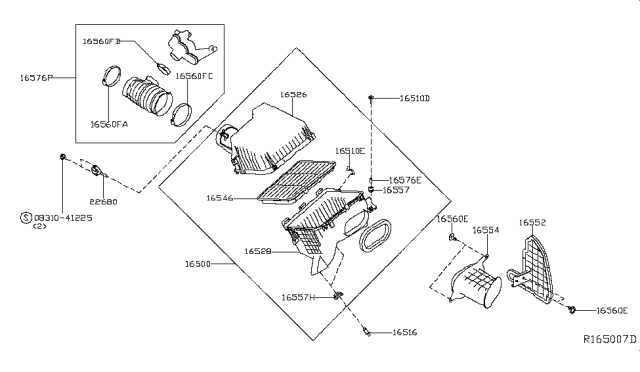 2017 Nissan NV Passenger Air Cleaner Diagram 2