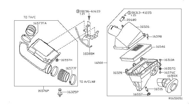 2018 Nissan NV Pipe Assembly Air Diagram for 16576-EZ30C