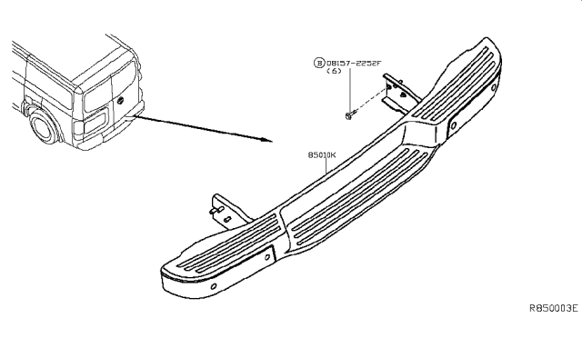 2015 Nissan NV Rear Bumper Diagram 1