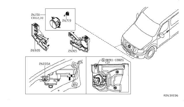 2014 Nissan NV Fog,Daytime Running & Driving Lamp Diagram