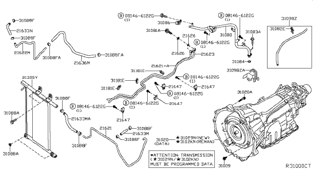 2012 Nissan NV Auto Transmission,Transaxle & Fitting Diagram 1