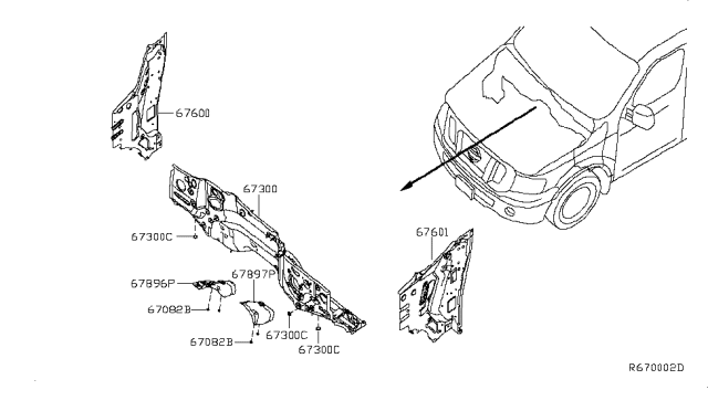 2015 Nissan NV Dash Panel & Fitting Diagram