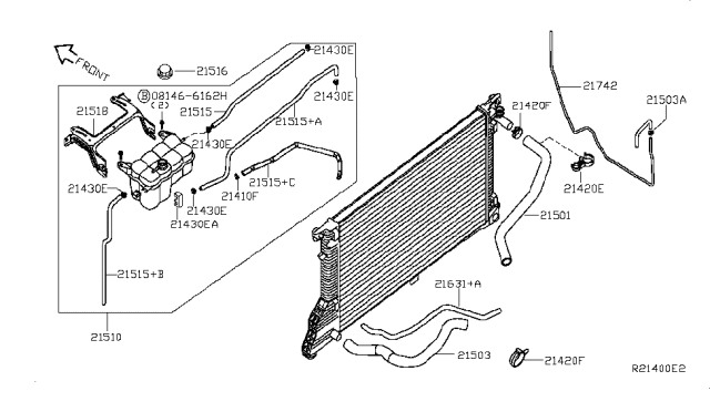 2015 Nissan NV Hose - Auto Transmission Oil Cooler Diagram for 21632-1PE0A