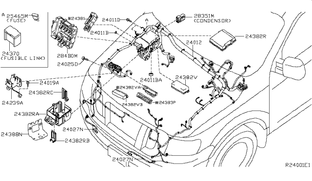 2018 Nissan NV Harness-Engine Room Diagram for 24012-9JJ5C