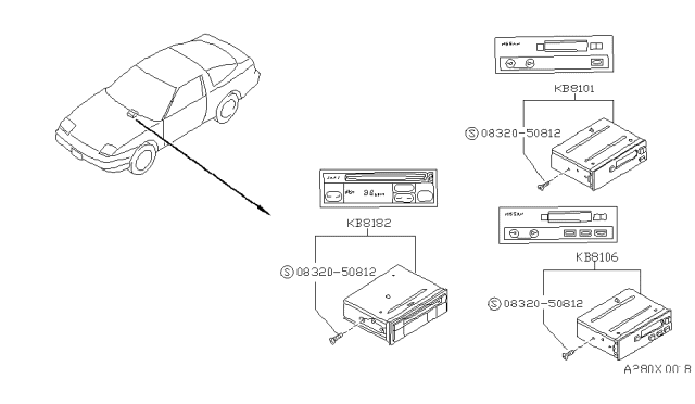 1990 Nissan 240SX Compact Disc Pl Diagram for B8182-C9965