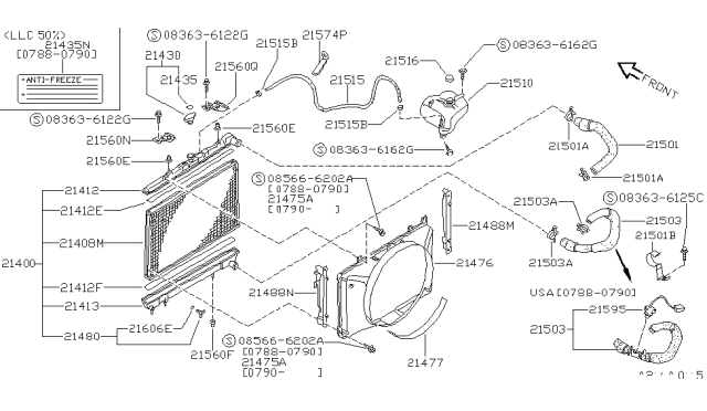 1990 Nissan 240SX Radiator,Shroud & Inverter Cooling Diagram 2