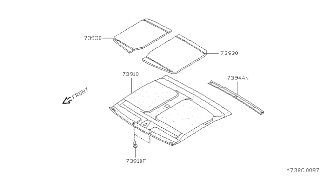 1991 Nissan 240SX Roof Trimming Diagram 2