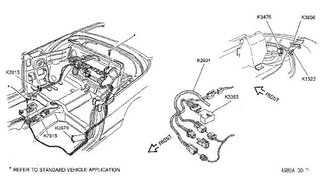 1992 Nissan 240SX Control Unit Assembly-Top MECH Diagram for K7915-6X001