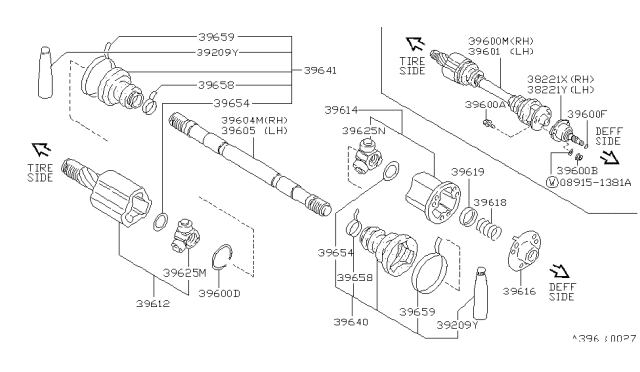 1989 Nissan 240SX Rear Drive Shaft Diagram