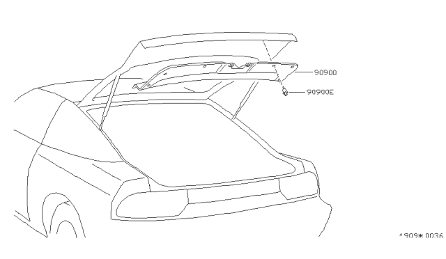 1990 Nissan 240SX Back Door Trimming Diagram