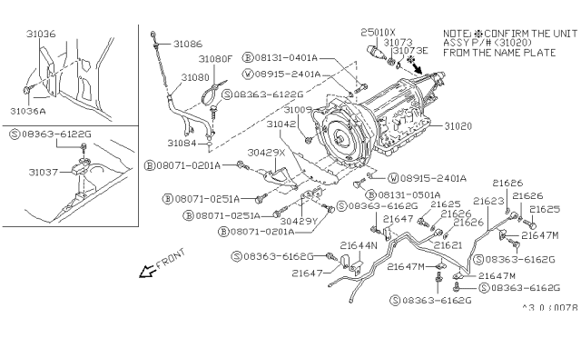 1991 Nissan 240SX Bracket-Tube Diagram for 21644-40F00