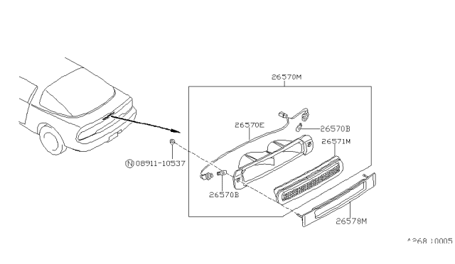 1994 Nissan 240SX High Mounting Stop Lamp Diagram 2