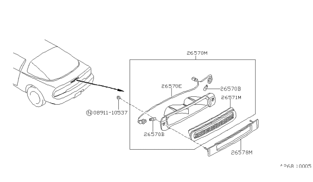 1992 Nissan 240SX High Mounting Stop Lamp Diagram 2