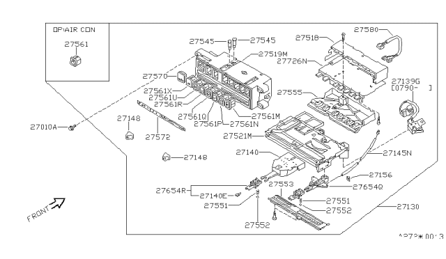 1991 Nissan 240SX Control Assembly Diagram for 27515-40F00