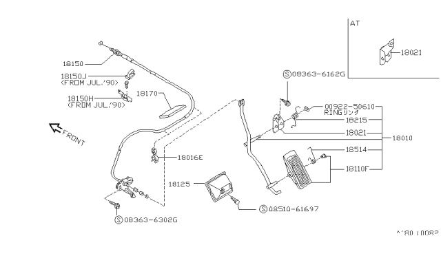 1991 Nissan 240SX Accelerator Linkage Diagram