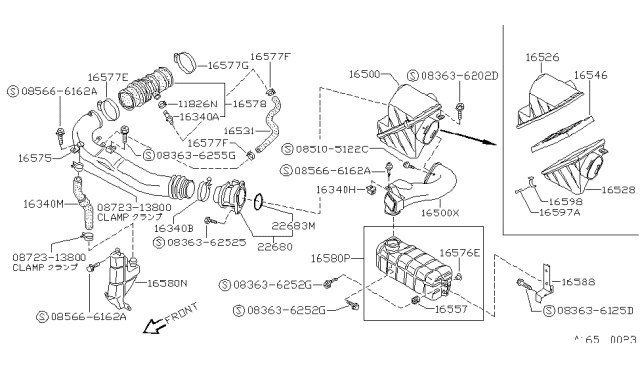 1990 Nissan 240SX Air Cleaner Diagram 1