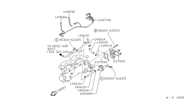 1992 Nissan 240SX Harness-Engine Sub Diagram for 24079-54F00