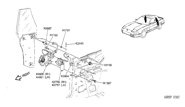 1994 Nissan 240SX Washer Diagram for K3721-6X001