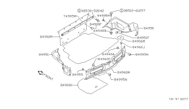 1994 Nissan 240SX Clip-Trim Diagram for 01553-06391