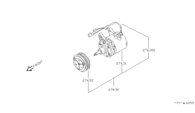 1991 Nissan 240SX Compressor Diagram for 92600-40F05