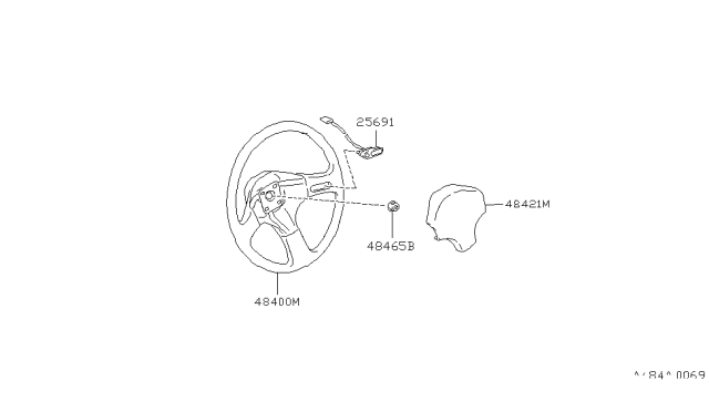 1991 Nissan 240SX Steering Wheel Diagram 1