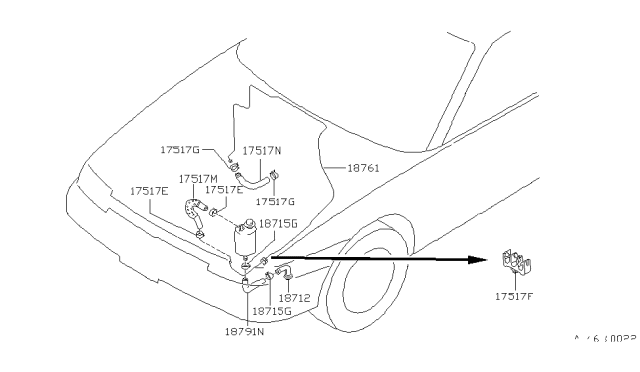 1994 Nissan 240SX Hose-Drain, CANISTER Diagram for 18791-35F00