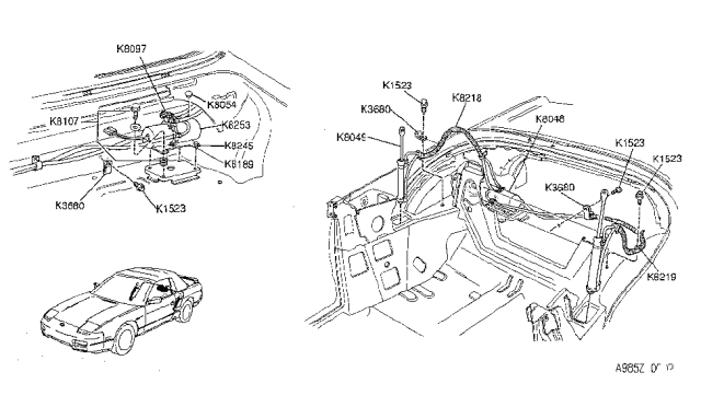 1992 Nissan 240SX Cylinder Assembly-Hydraulic Diagram for K8049-6X001