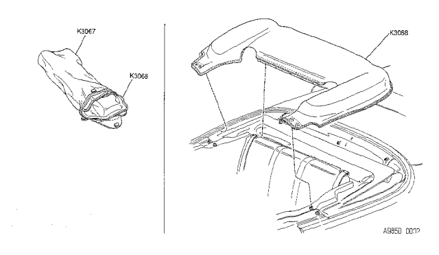 1993 Nissan 240SX Boot Assembly Diagram for K3068-6X001